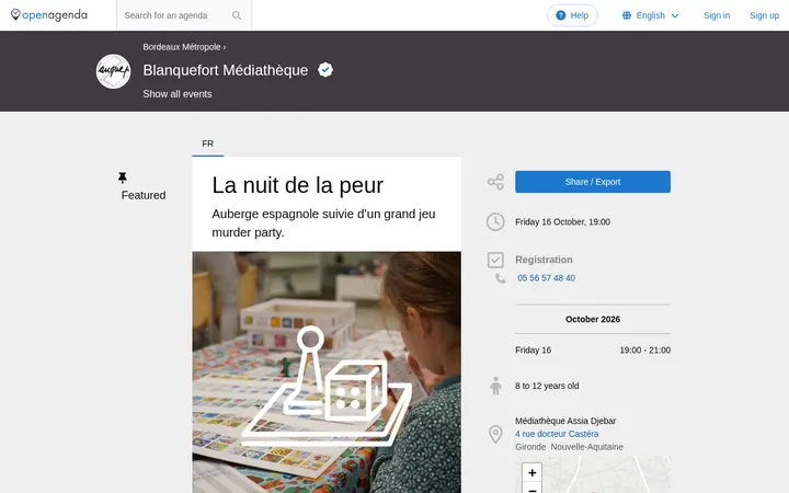 Capture de la page officielle de l'événement