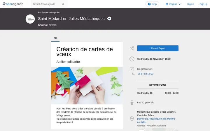Capture de la page officielle de l'événement