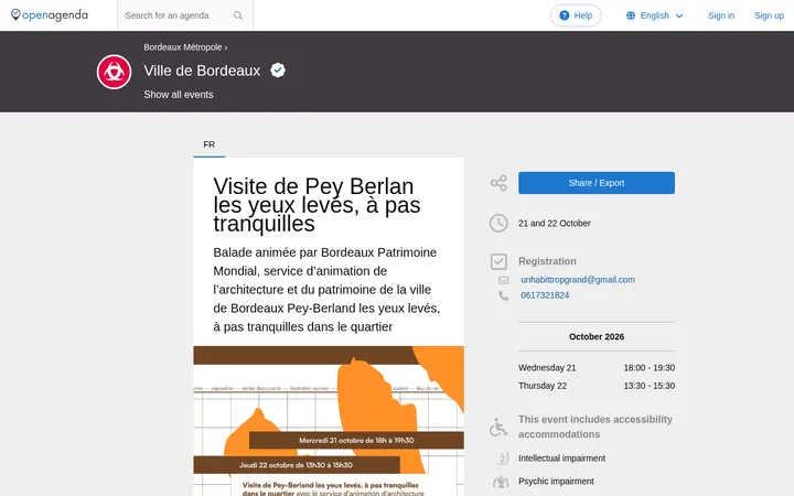 Capture de la page officielle de l'événement