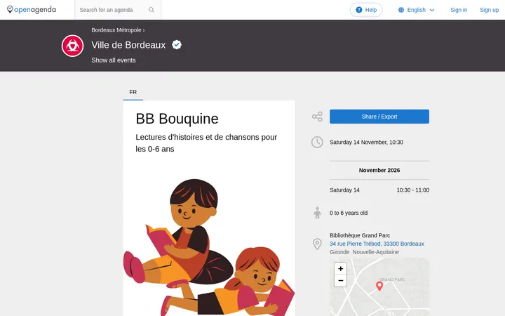 Capture de la page officielle de l'événement