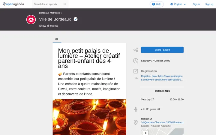 Capture de la page officielle de l'événement