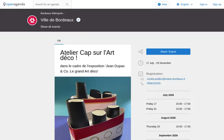 Capture de la page officielle de l'événement