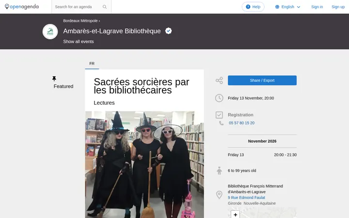 Capture de la page officielle de l'événement