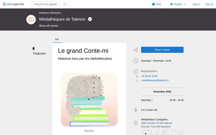 Capture de la page officielle de l'événement