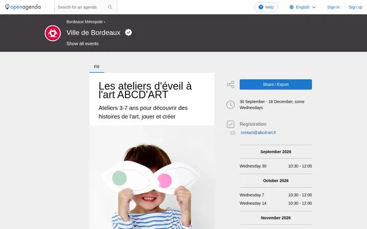 Capture de la page officielle de l'événement
