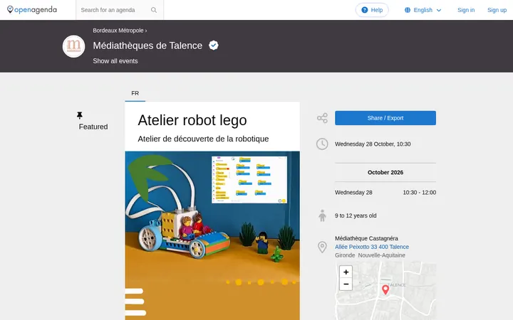 Capture de la page officielle de l'événement