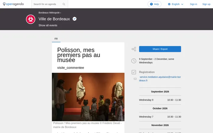 Capture de la page officielle de l'événement