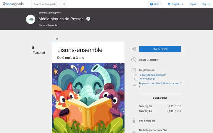 Capture de la page officielle de l'événement