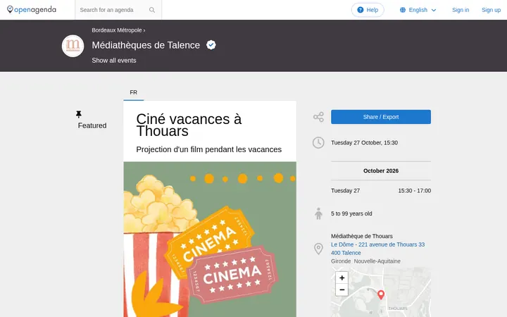 Capture de la page officielle de l'événement