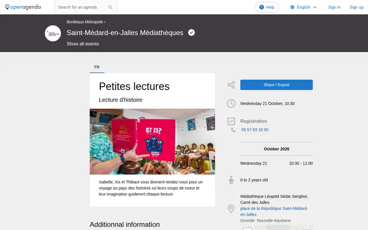 Capture de la page officielle de l'événement