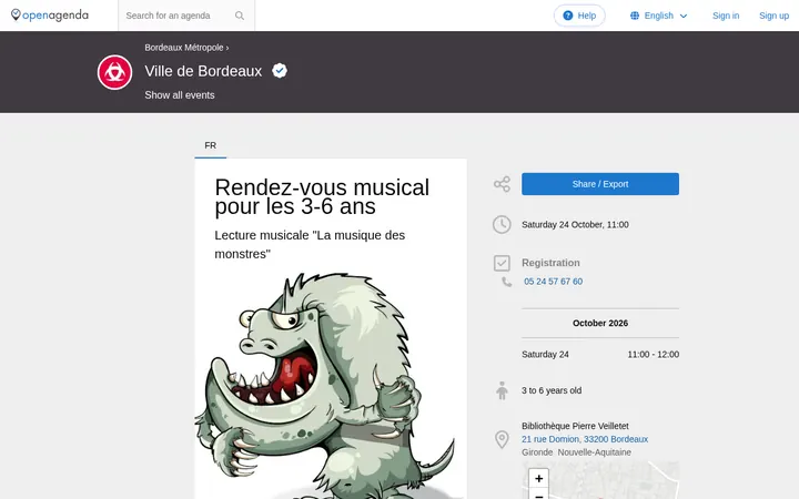 Capture de la page officielle de l'événement