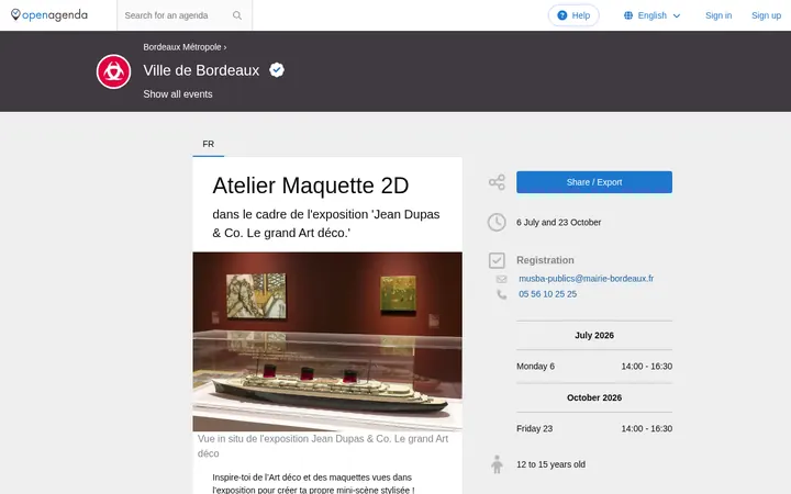 Capture de la page officielle de l'événement