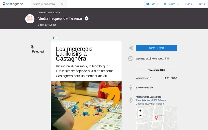 Capture de la page officielle de l'événement