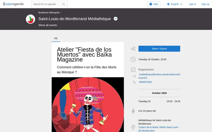 Capture de la page officielle de l'événement