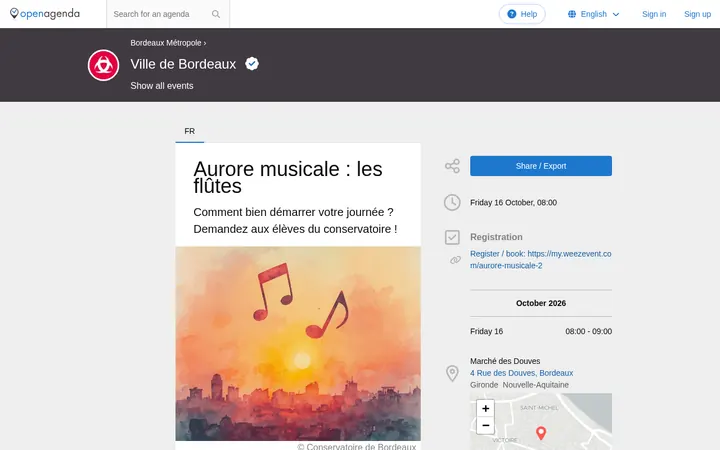 Capture de la page officielle de l'événement