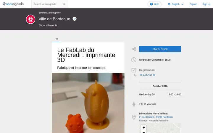 Capture de la page officielle de l'événement