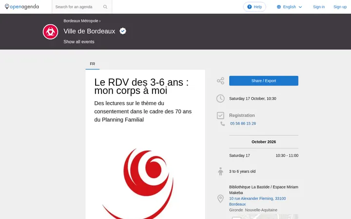 Capture de la page officielle de l'événement