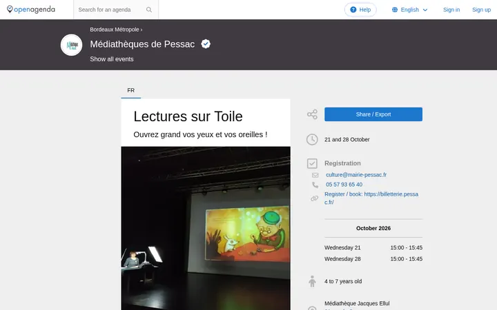 Capture de la page officielle de l'événement