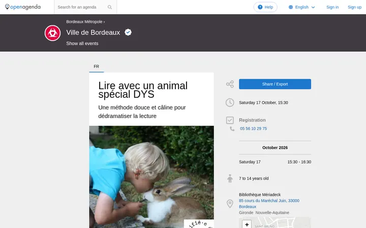 Capture de la page officielle de l'événement