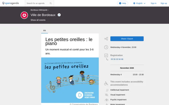 Capture de la page officielle de l'événement