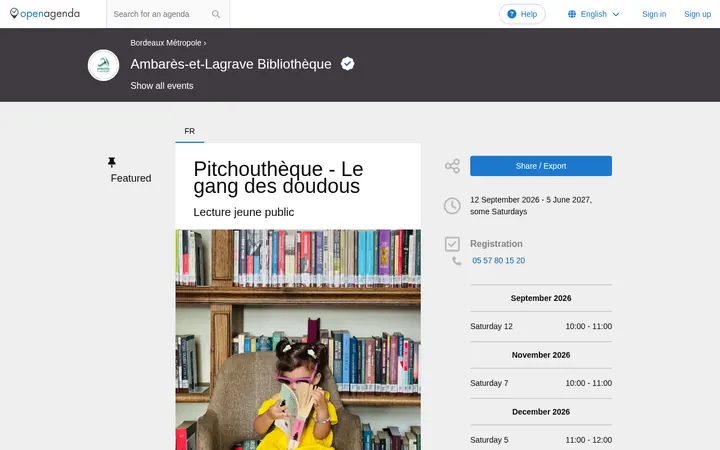 Capture de la page officielle de l'événement