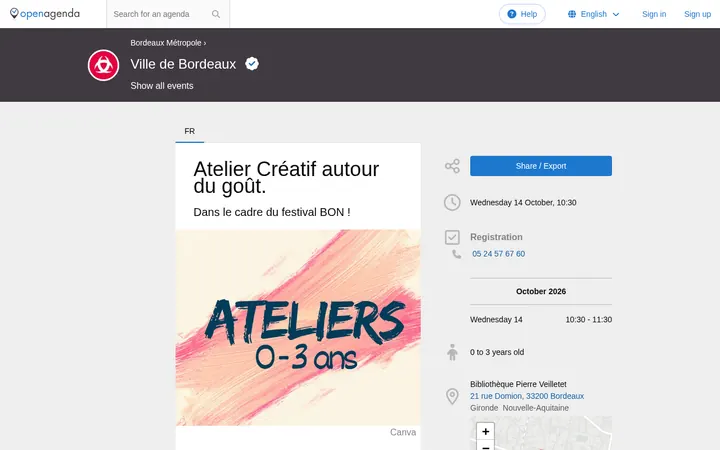 Capture de la page officielle de l'événement