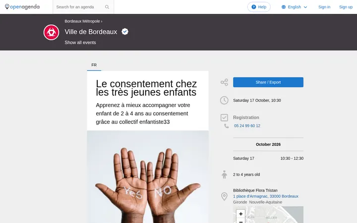 Capture de la page officielle de l'événement