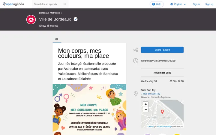 Capture de la page officielle de l'événement