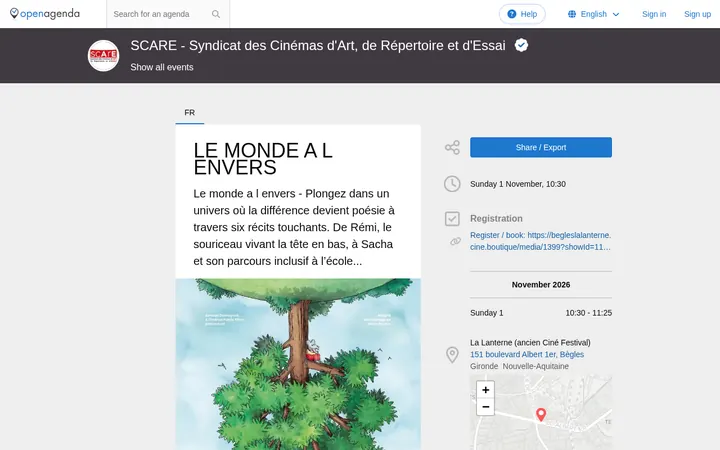 Capture de la page officielle de l'événement