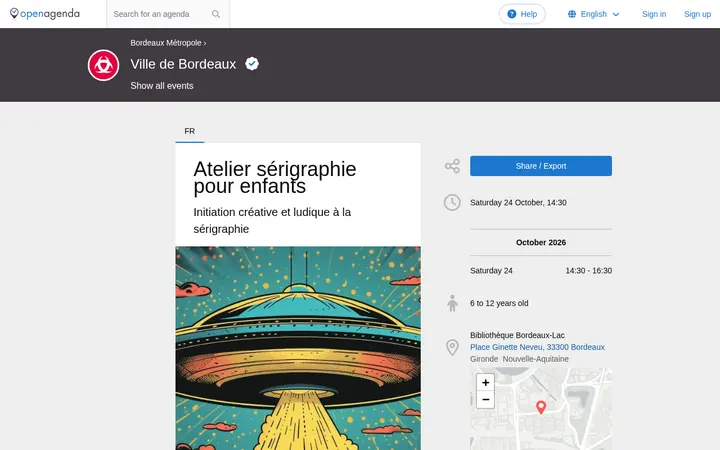 Capture de la page officielle de l'événement