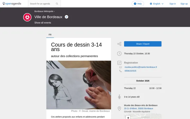 Capture de la page officielle de l'événement