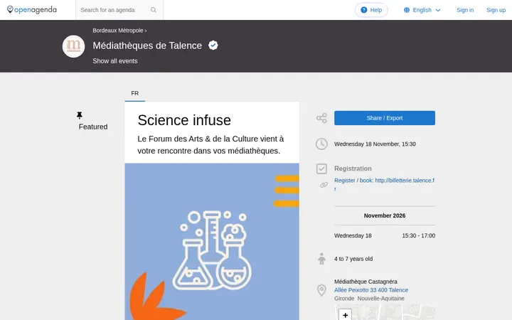 Capture de la page officielle de l'événement