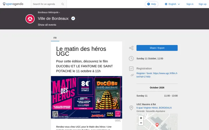 Capture de la page officielle de l'événement