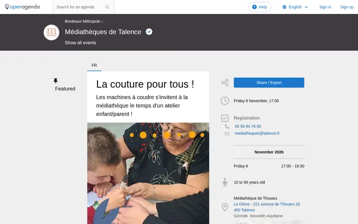 Capture de la page officielle de l'événement