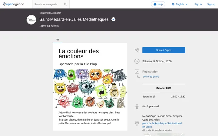 Capture de la page officielle de l'événement