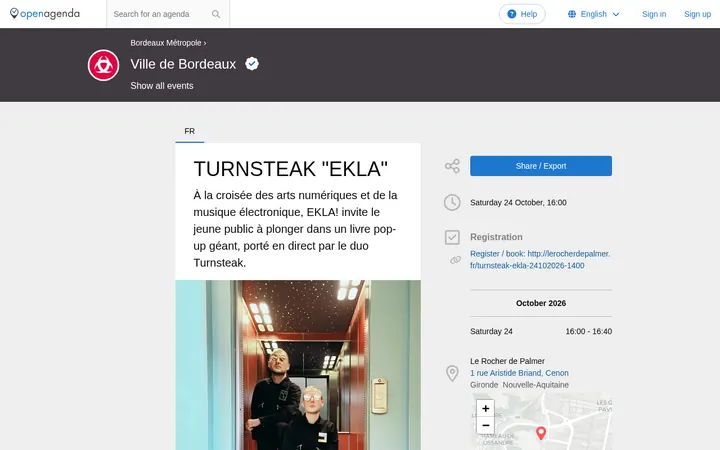 Capture de la page officielle de l'événement