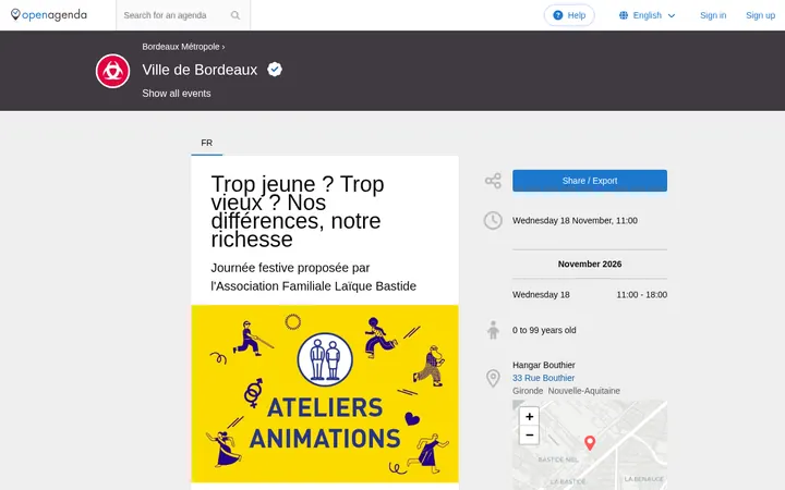 Capture de la page officielle de l'événement