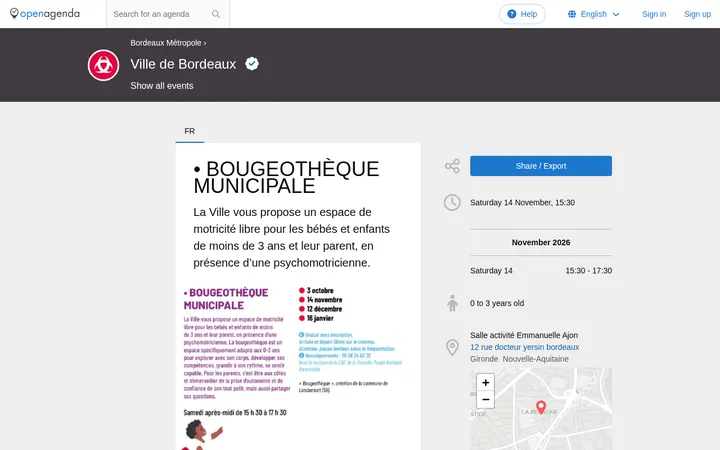 Capture de la page officielle de l'événement