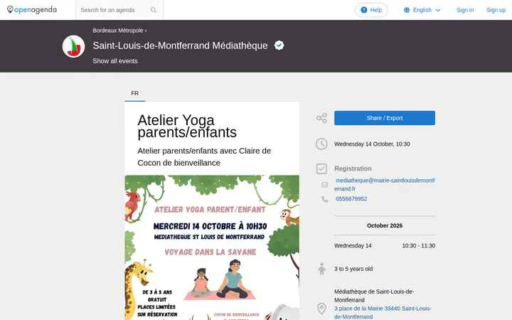 Capture de la page officielle de l'événement