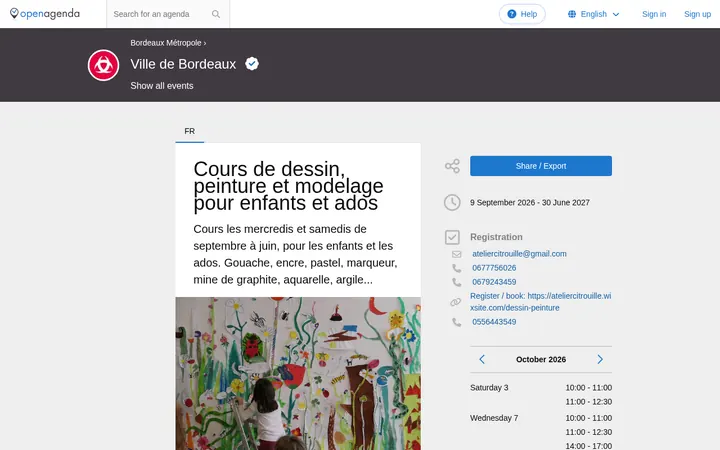 Capture de la page officielle de l'événement