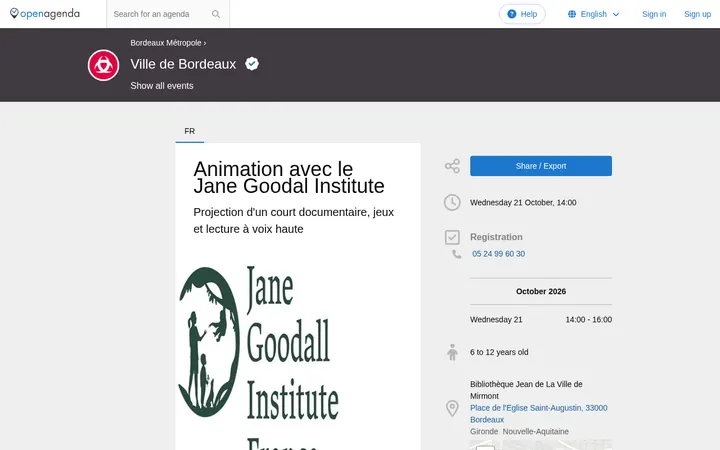 Capture de la page officielle de l'événement