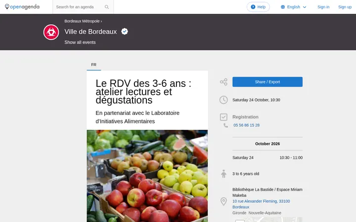 Capture de la page officielle de l'événement
