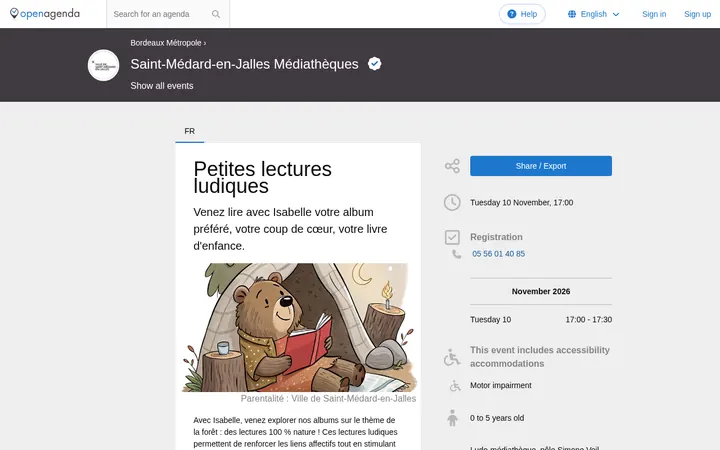 Capture de la page officielle de l'événement