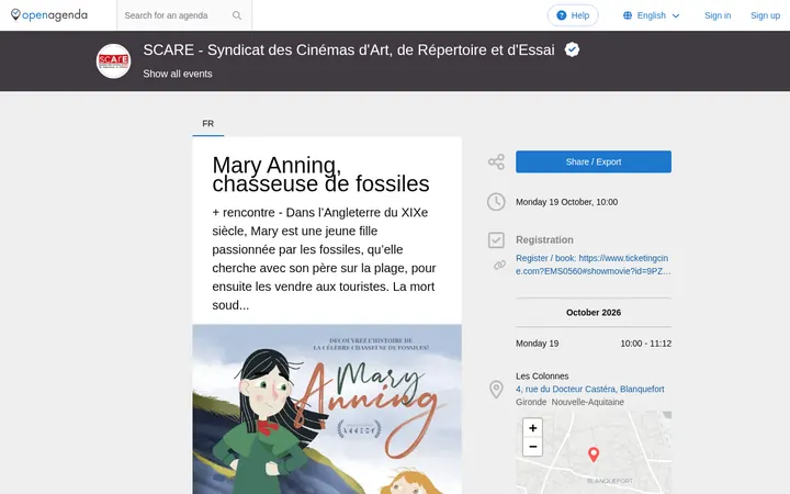 Capture de la page officielle de l'événement