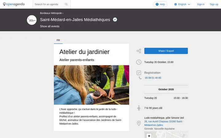 Capture de la page officielle de l'événement