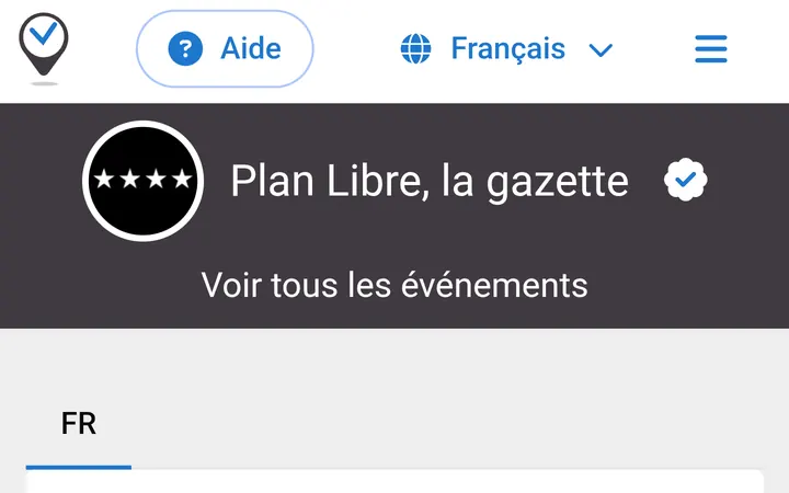 Capture de la page officielle de l'événement