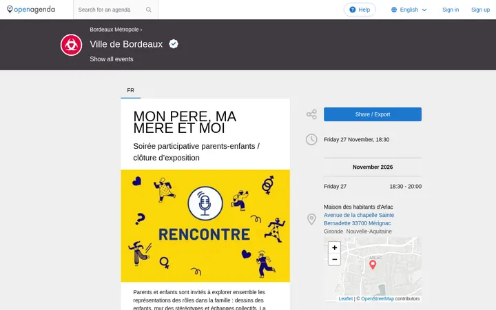 Capture de la page officielle de l'événement