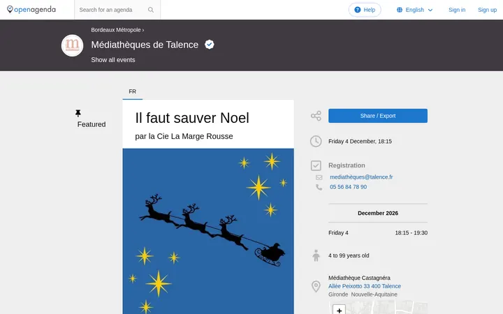 Capture de la page officielle de l'événement