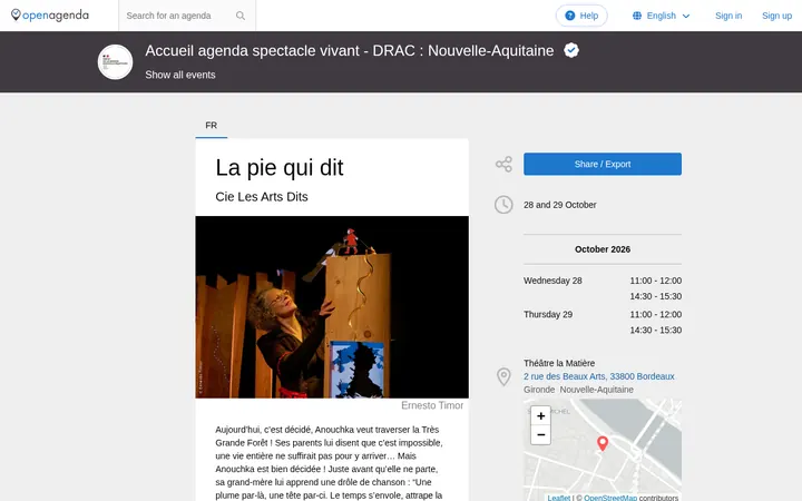 Capture de la page officielle de l'événement