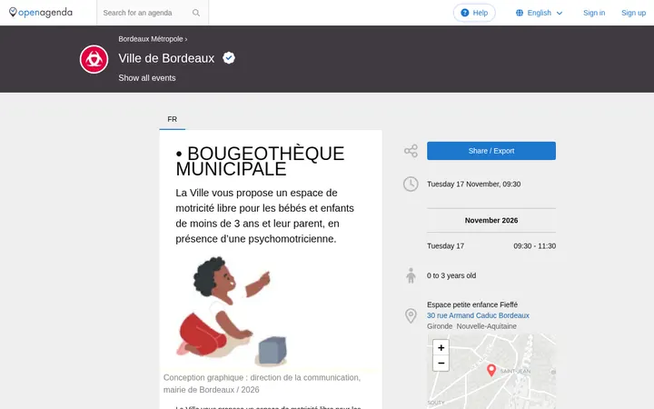 Capture de la page officielle de l'événement
